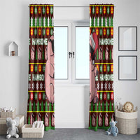 Hamsome Cute Pig Christmas Window Curtain Xmas Holiday Patterns - Wonder Print Shop
