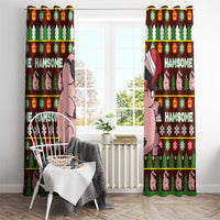 Hamsome Cute Pig Christmas Window Curtain Xmas Holiday Patterns - Wonder Print Shop