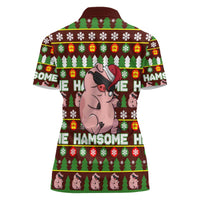Hamsome Cute Pig Christmas Women Polo Shirt Xmas Holiday Patterns - Wonder Print Shop