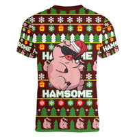 Hamsome Cute Pig Christmas Women V-Neck T-Shirt Xmas Holiday Patterns - Wonder Print Shop