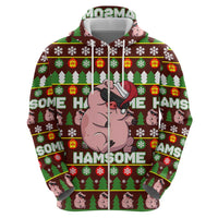 Hamsome Cute Pig Christmas Zip Hoodie Xmas Holiday Patterns - Wonder Print Shop