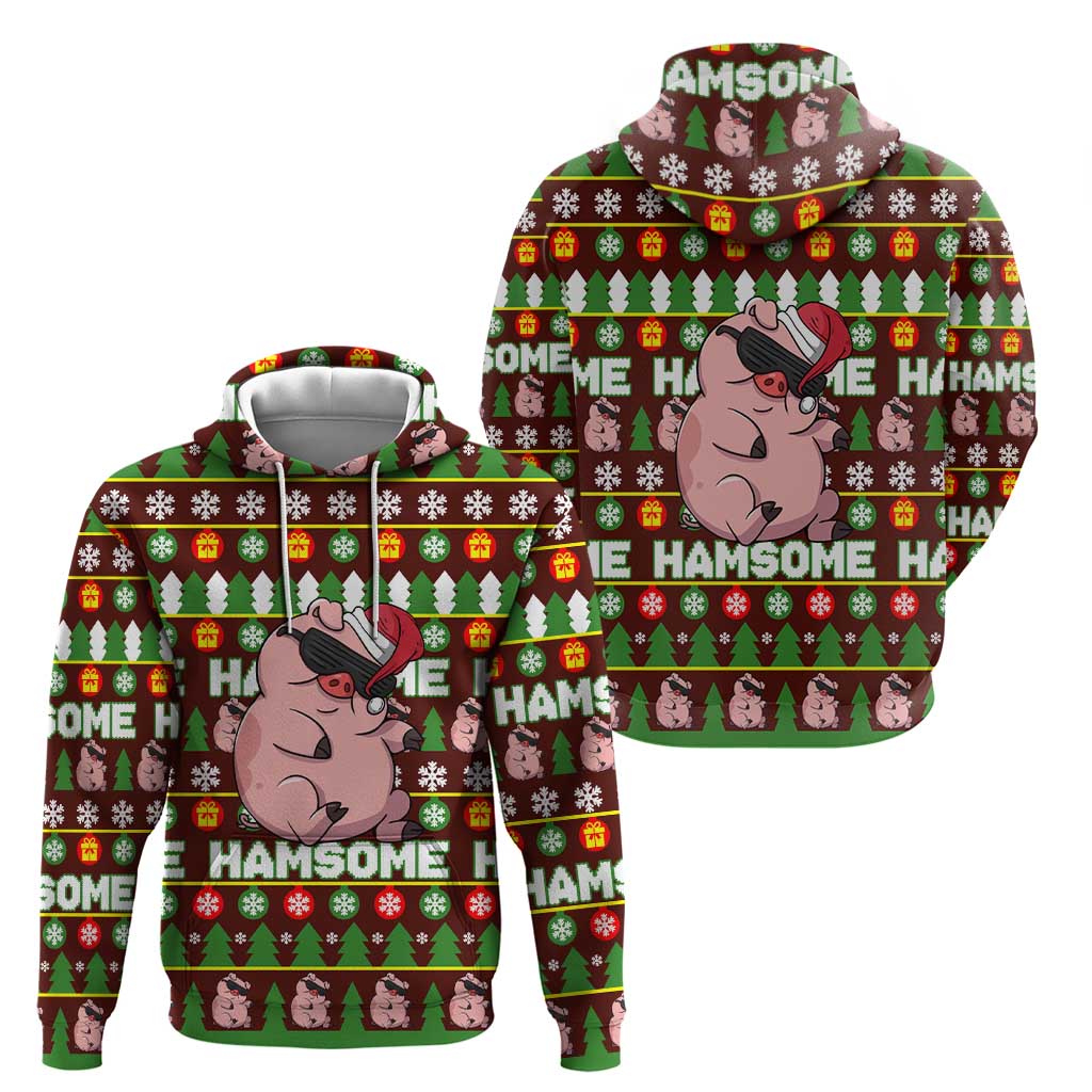 Hamsome Cute Pig Christmas Zip Hoodie Xmas Holiday Patterns - Wonder Print Shop