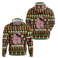 Hamsome Cute Pig Christmas Zip Hoodie Xmas Holiday Patterns - Wonder Print Shop