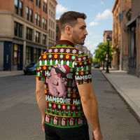 Hamsome Cute Pig Christmas Zipper Polo Shirt Xmas Holiday Patterns - Wonder Print Shop