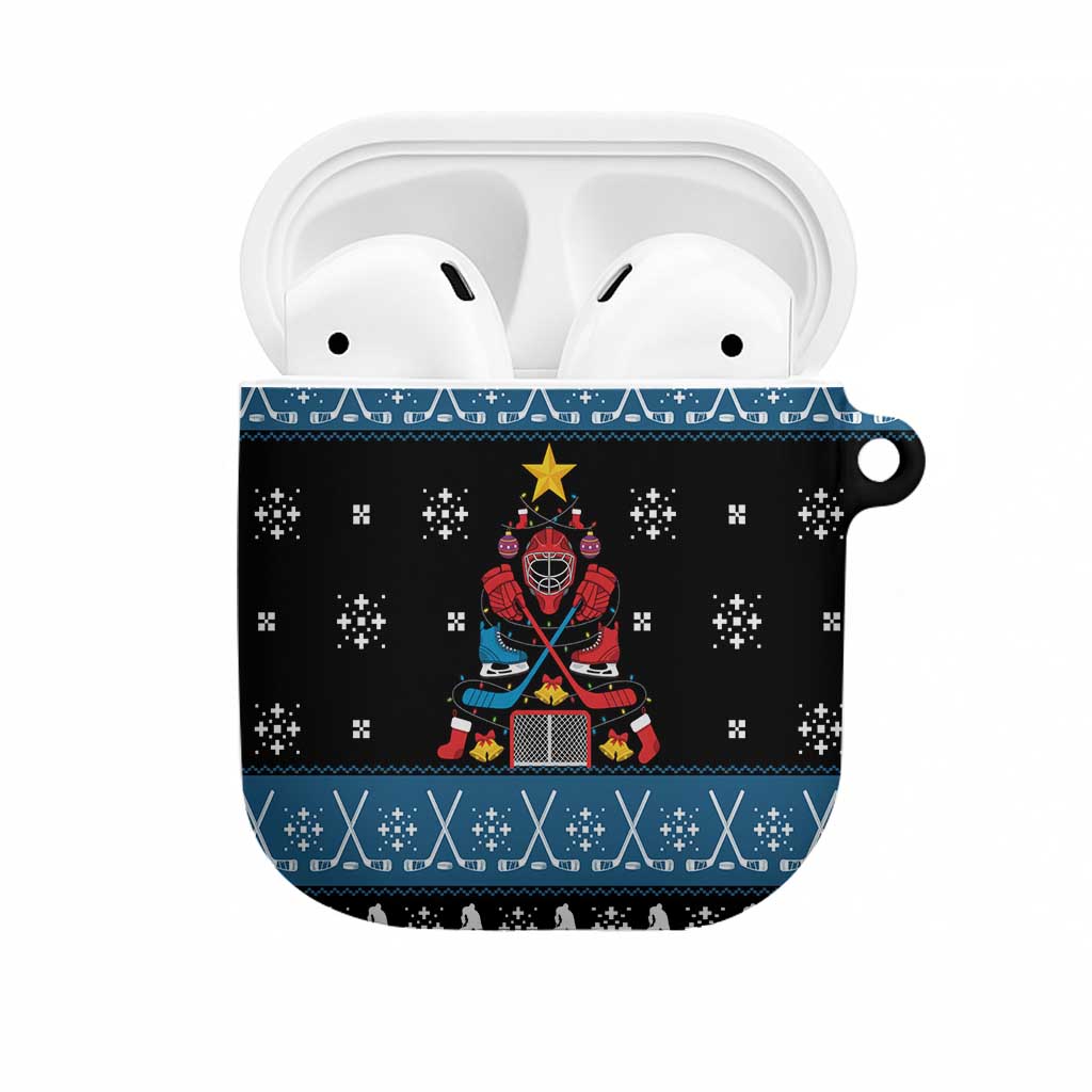 Happy Hockeyday Christmas AirPods Case Xmas Holiday Patterns - Wonder Print Shop