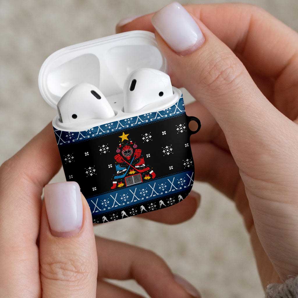 Happy Hockeyday Christmas AirPods Case Xmas Holiday Patterns - Wonder Print Shop