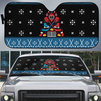Happy Hockeyday Christmas Auto Sun Shade Xmas Holiday Patterns - Wonder Print Shop