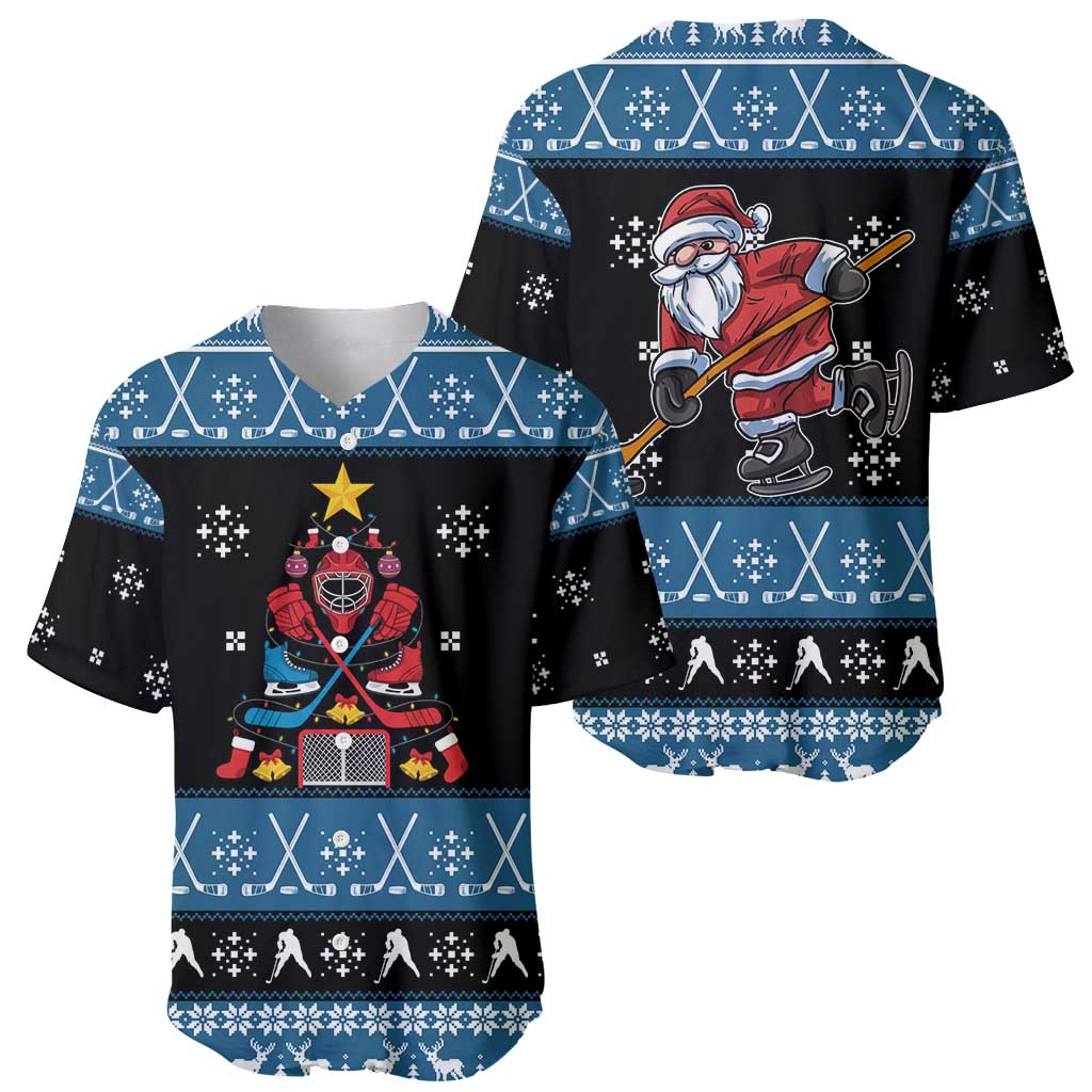 Happy Hockeyday Christmas Baseball Jersey Xmas Holiday Patterns - Wonder Print Shop