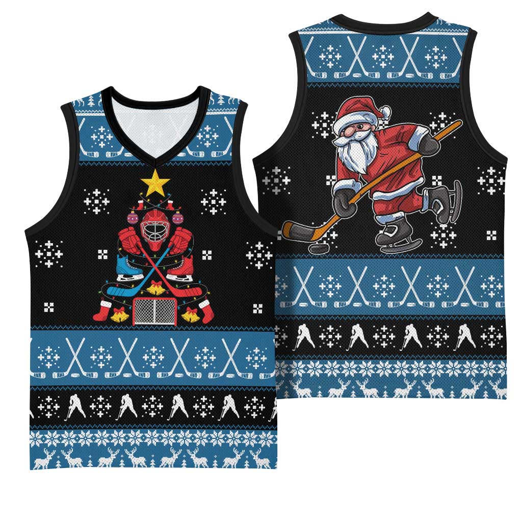 Happy Hockeyday Christmas Basketball Jersey Xmas Holiday Patterns - Wonder Print Shop