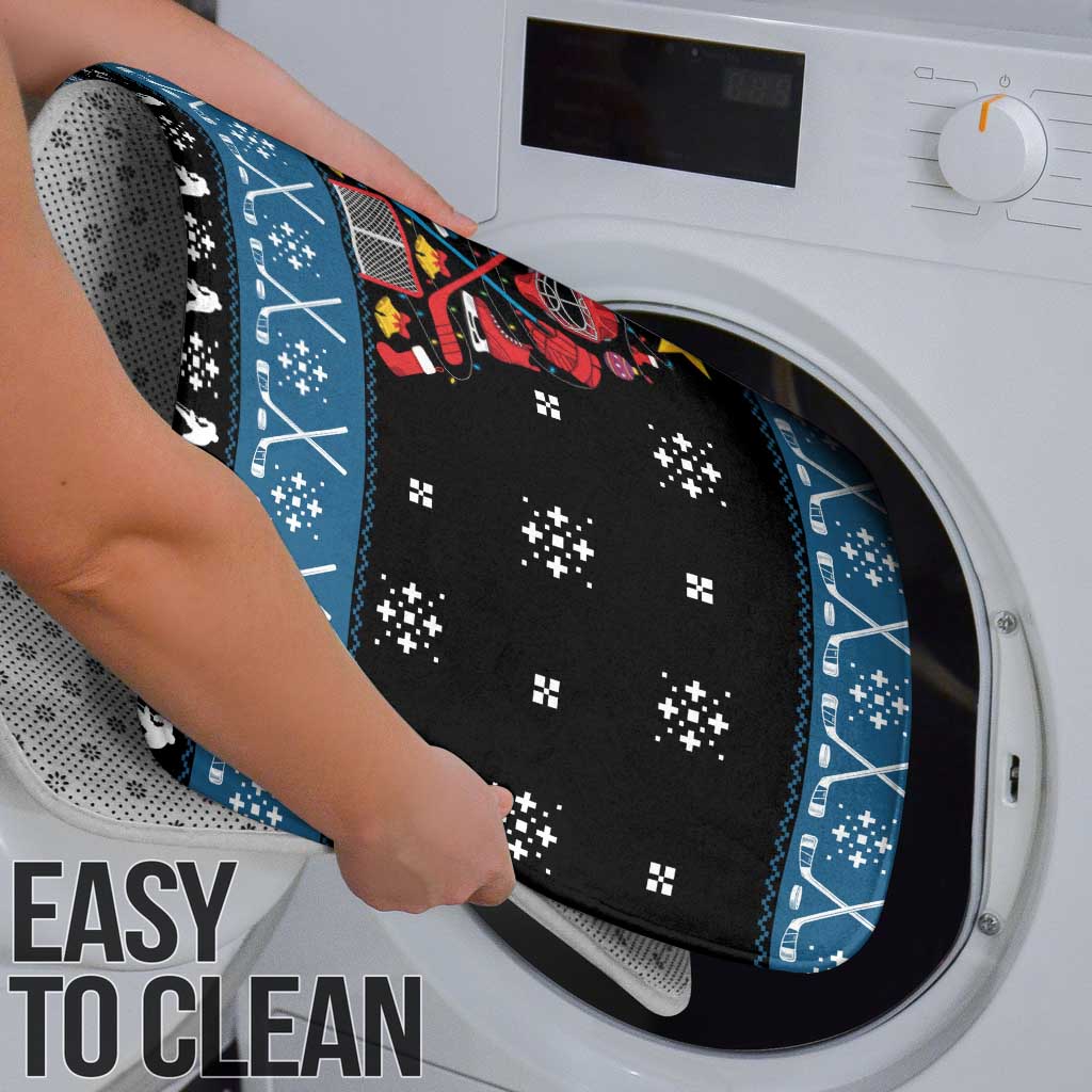 Happy Hockeyday Christmas Bathroom Set Xmas Holiday Patterns - Wonder Print Shop