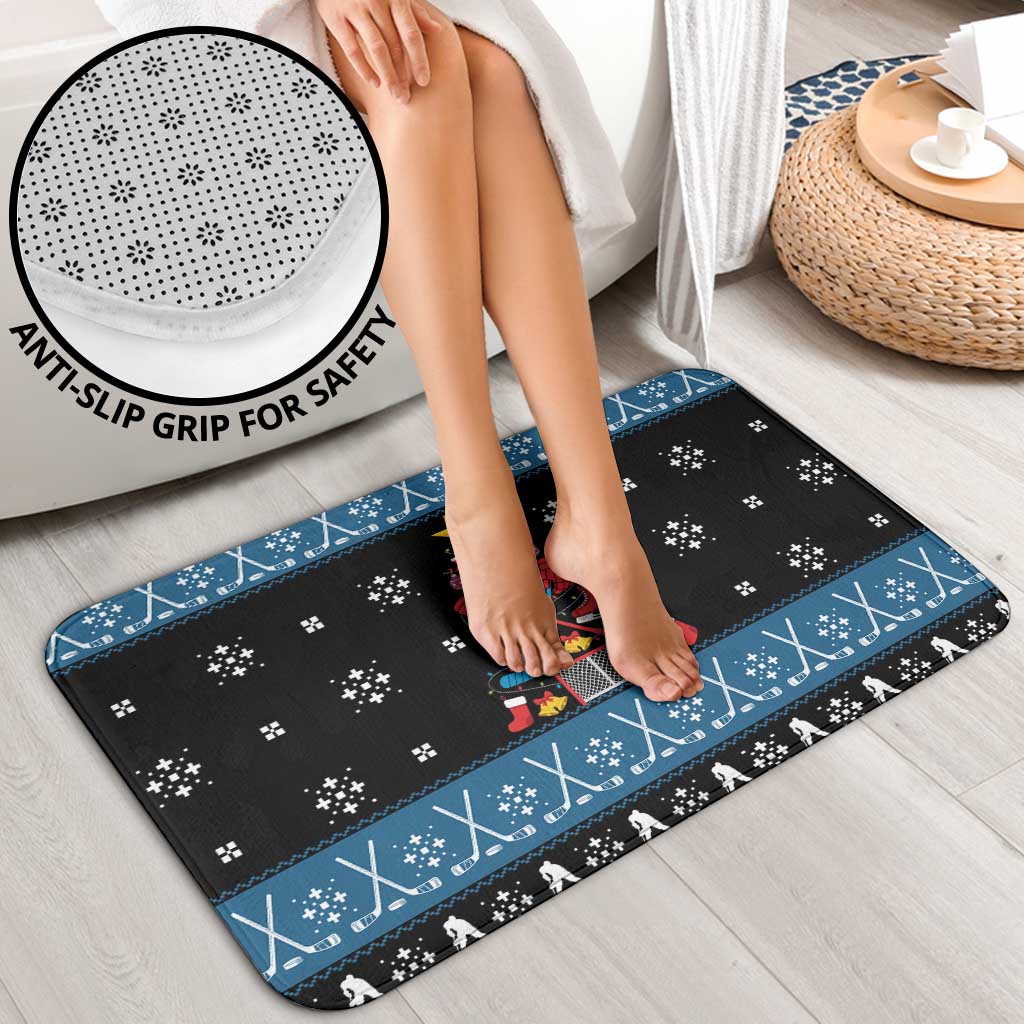 Happy Hockeyday Christmas Bathroom Set Xmas Holiday Patterns - Wonder Print Shop