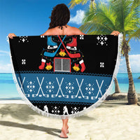 Happy Hockeyday Christmas Beach Blanket Xmas Holiday Patterns - Wonder Print Shop