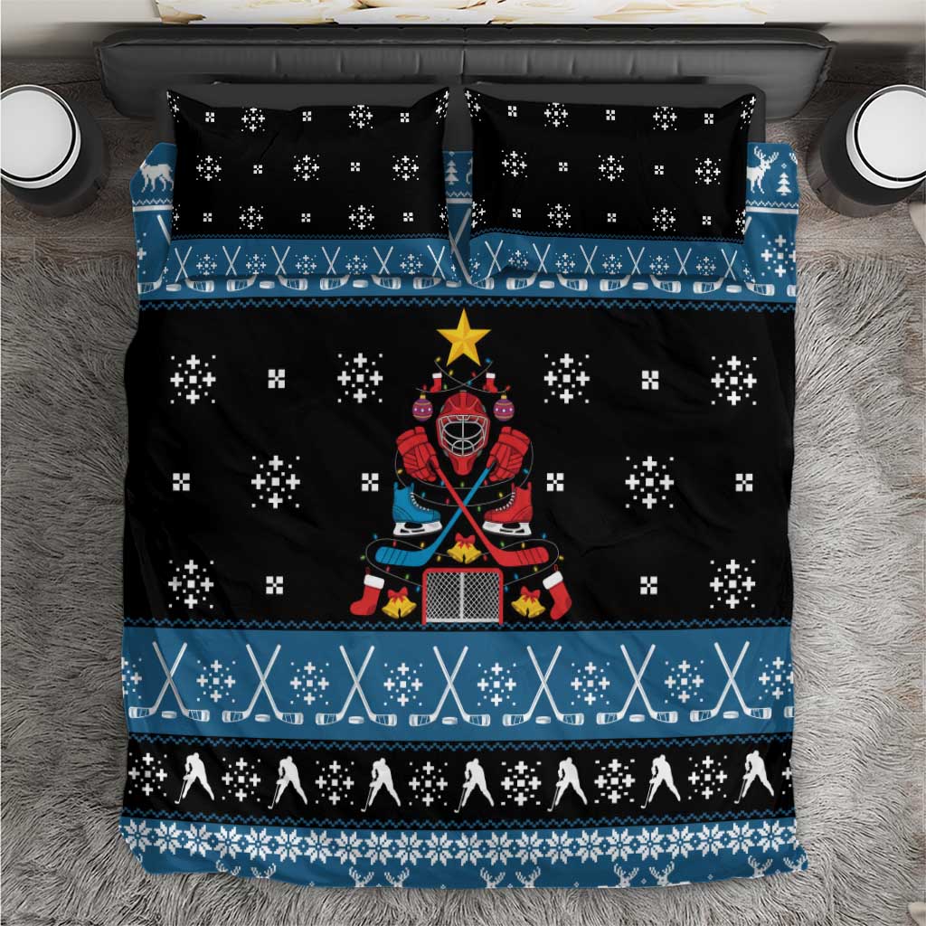 Happy Hockeyday Christmas Bedding Set Xmas Holiday Patterns - Wonder Print Shop