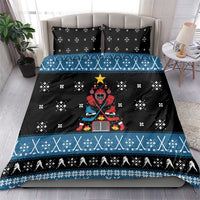 Happy Hockeyday Christmas Bedding Set Xmas Holiday Patterns - Wonder Print Shop