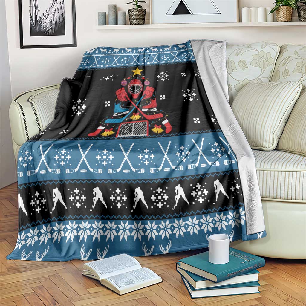 Happy Hockeyday Christmas Blanket Xmas Holiday Patterns - Wonder Print Shop