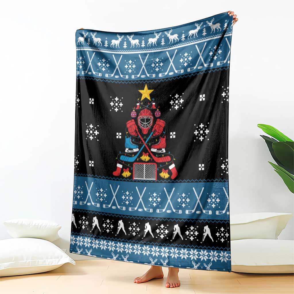 Happy Hockeyday Christmas Blanket Xmas Holiday Patterns - Wonder Print Shop