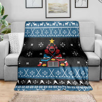 Happy Hockeyday Christmas Blanket Xmas Holiday Patterns - Wonder Print Shop