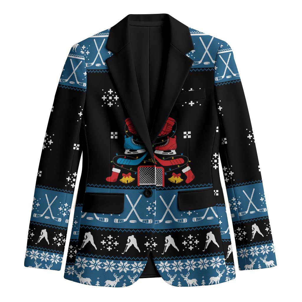Happy Hockeyday Christmas Blazer Xmas Holiday Patterns - Wonder Print Shop