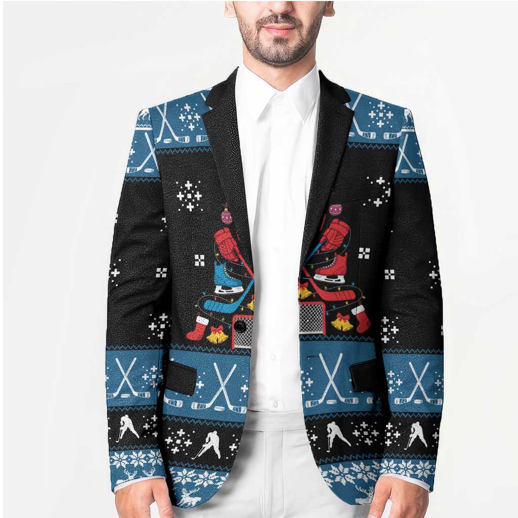 Happy Hockeyday Christmas Blazer Xmas Holiday Patterns - Wonder Print Shop