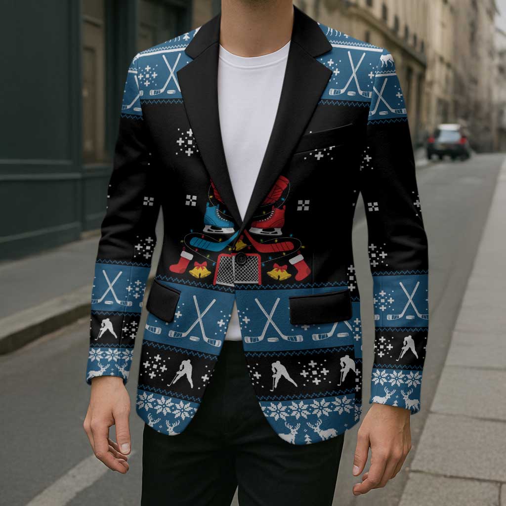 Happy Hockeyday Christmas Blazer Xmas Holiday Patterns - Wonder Print Shop