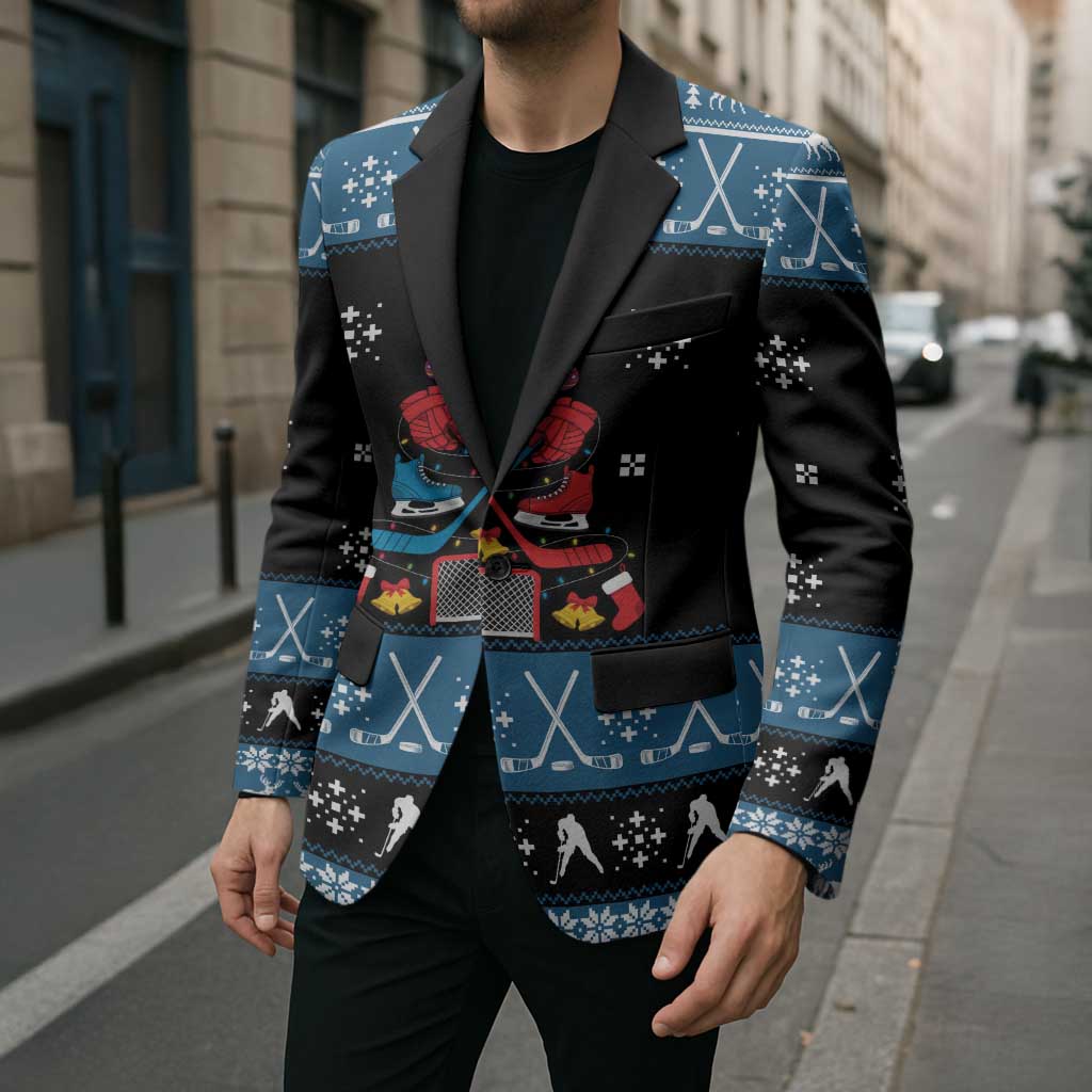 Happy Hockeyday Christmas Blazer Xmas Holiday Patterns - Wonder Print Shop