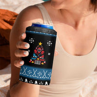 Happy Hockeyday Christmas 4 in 1 Can Cooler Tumbler Xmas Holiday Patterns - Wonder Print Shop