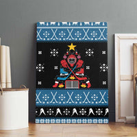 Happy Hockeyday Christmas Canvas Wall Art Xmas Holiday Patterns - Wonder Print Shop