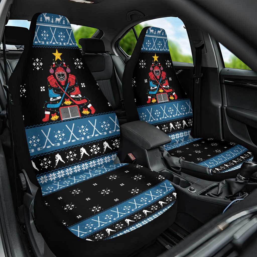 Happy Hockeyday Christmas Car Seat Cover Xmas Holiday Patterns - Wonder Print Shop