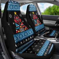 Happy Hockeyday Christmas Car Seat Cover Xmas Holiday Patterns - Wonder Print Shop