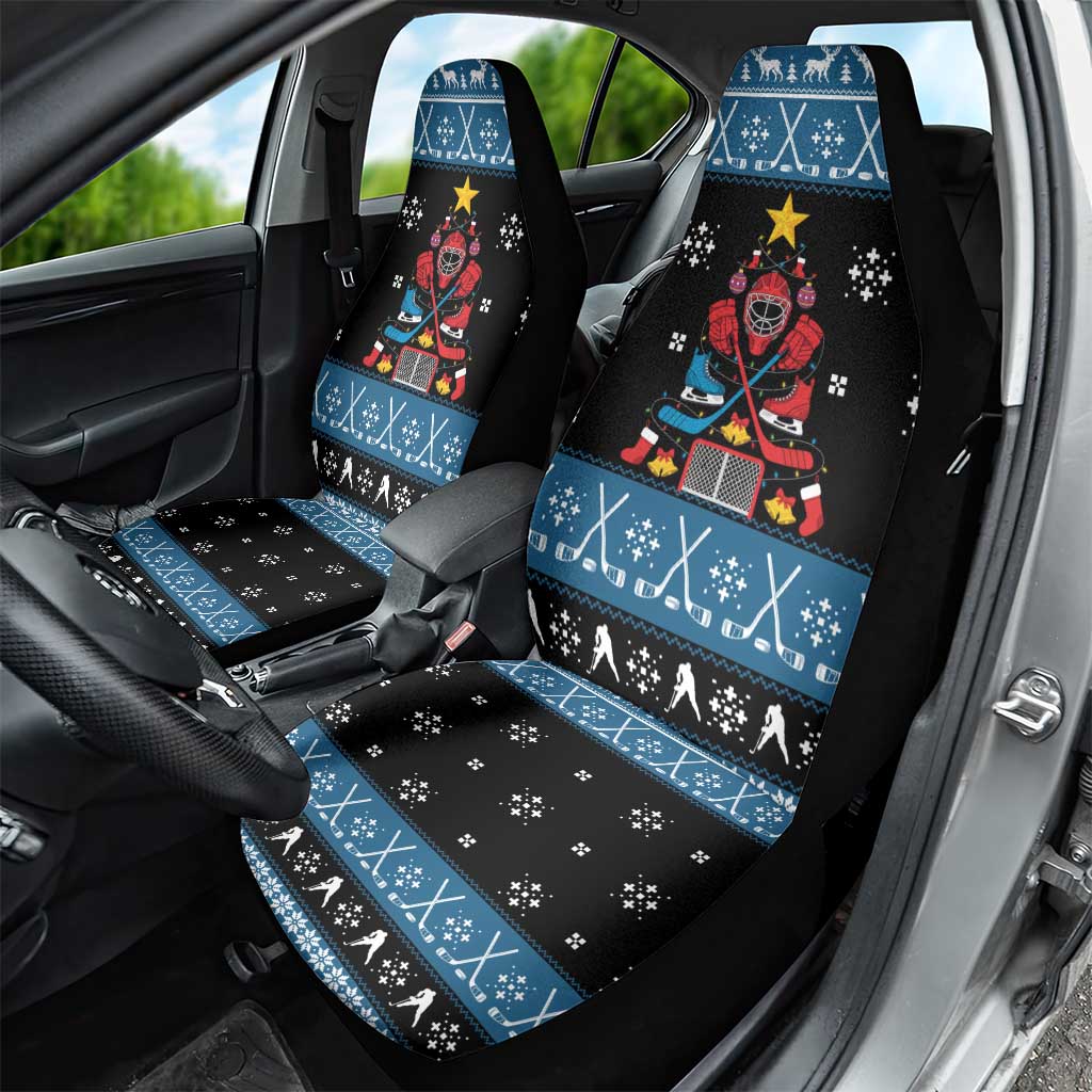 Happy Hockeyday Christmas Car Seat Cover Xmas Holiday Patterns - Wonder Print Shop