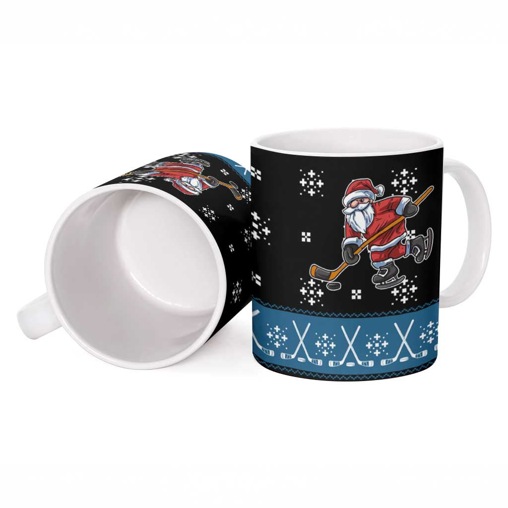 Happy Hockeyday Christmas Ceramic Mug Xmas Holiday Patterns - Wonder Print Shop