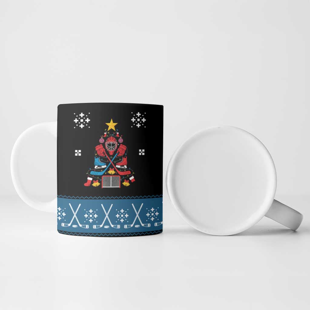 Happy Hockeyday Christmas Ceramic Mug Xmas Holiday Patterns - Wonder Print Shop