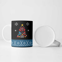 Happy Hockeyday Christmas Ceramic Mug Xmas Holiday Patterns - Wonder Print Shop