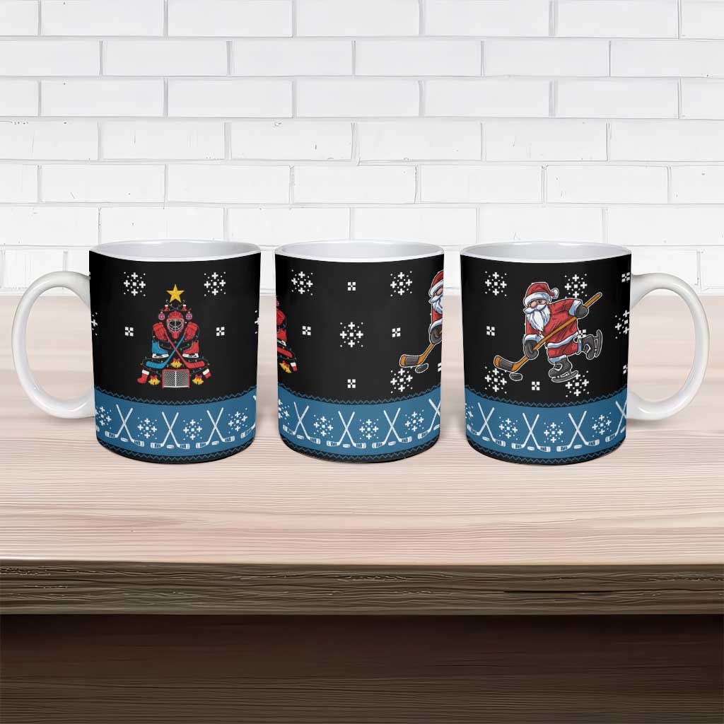 Happy Hockeyday Christmas Ceramic Mug Xmas Holiday Patterns - Wonder Print Shop