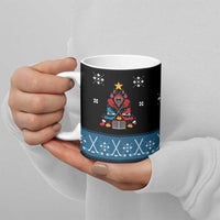 Happy Hockeyday Christmas Ceramic Mug Xmas Holiday Patterns - Wonder Print Shop