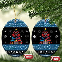 Happy Hockeyday Christmas Ceramic Ornament Xmas Holiday Patterns - Wonder Print Shop