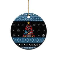 Happy Hockeyday Christmas Ceramic Ornament Xmas Holiday Patterns - Wonder Print Shop
