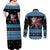 Happy Hockeyday Christmas Couples Matching Off Shoulder Maxi Dress and Long Sleeve Button Shirt Xmas Holiday Patterns - Wonder Print Shop