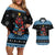 Happy Hockeyday Christmas Couples Matching Off Shoulder Short Dress and Hawaiian Shirt Xmas Holiday Patterns - Wonder Print Shop