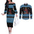 Happy Hockeyday Christmas Couples Matching Off The Shoulder Long Sleeve Dress and Long Sleeve Button Shirt Xmas Holiday Patterns - Wonder Print Shop