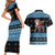 Happy Hockeyday Christmas Couples Matching Short Sleeve Bodycon Dress and Hawaiian Shirt Xmas Holiday Patterns - Wonder Print Shop
