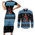 Happy Hockeyday Christmas Couples Matching Short Sleeve Bodycon Dress and Long Sleeve Button Shirt Xmas Holiday Patterns - Wonder Print Shop