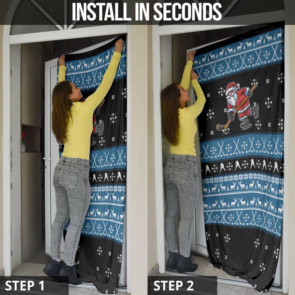 Happy Hockeyday Christmas Door Cover Xmas Holiday Patterns - Wonder Print Shop
