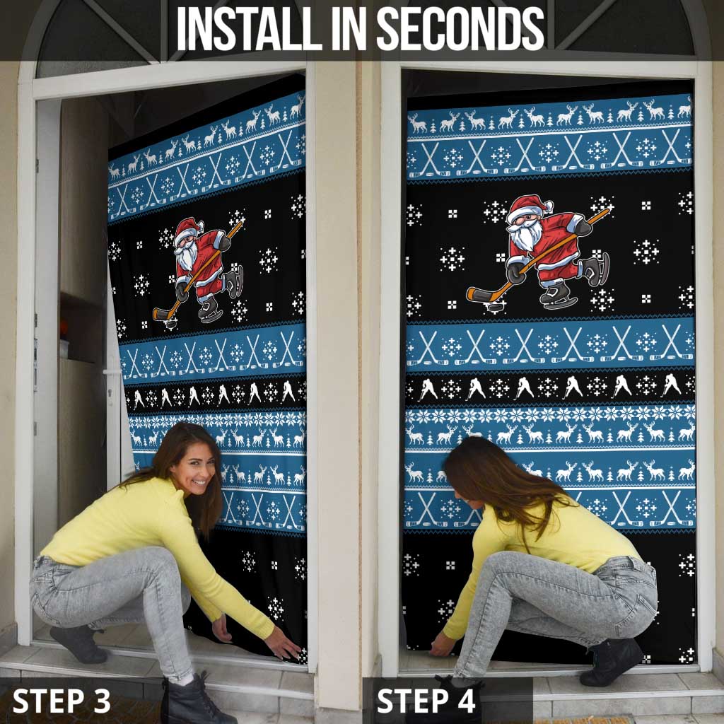 Happy Hockeyday Christmas Door Cover Xmas Holiday Patterns - Wonder Print Shop