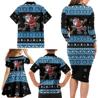 Happy Hockeyday Christmas Family Matching Long Sleeve Bodycon Dress and Hawaiian Shirt Xmas Holiday Patterns - Wonder Print Shop