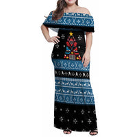 Happy Hockeyday Christmas Family Matching Off Shoulder Maxi Dress and Hawaiian Shirt Xmas Holiday Patterns - Wonder Print Shop