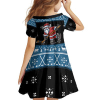 Happy Hockeyday Christmas Family Matching Short Sleeve Bodycon Dress and Hawaiian Shirt Xmas Holiday Patterns - Wonder Print Shop