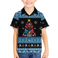 Happy Hockeyday Christmas Family Matching Summer Maxi Dress and Hawaiian Shirt Xmas Holiday Patterns - Wonder Print Shop