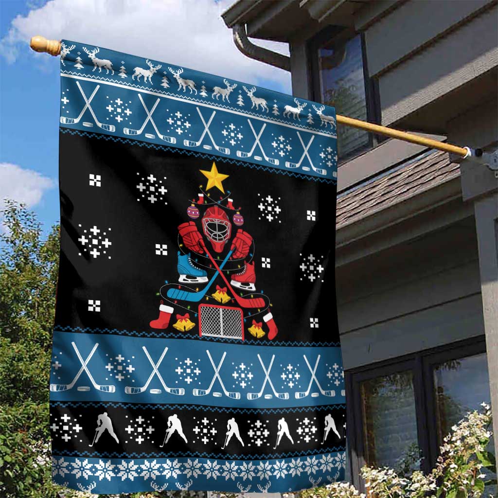 Happy Hockeyday Christmas Garden Flag Xmas Holiday Patterns - Wonder Print Shop