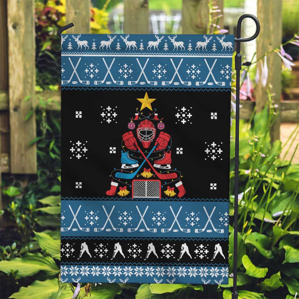 Happy Hockeyday Christmas Garden Flag Xmas Holiday Patterns - Wonder Print Shop